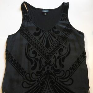 Mossimo black tank with velvet detail